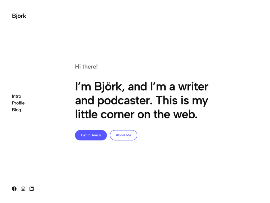 Björk – Blog Theme